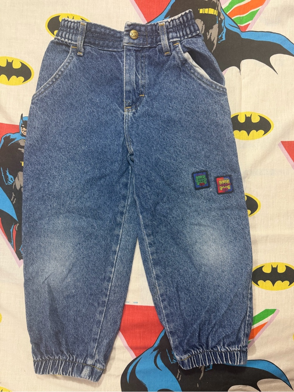 Vintage 90s Lee Kids Size 5 Denim Jeans Made in USA Patch Baggy Jogger